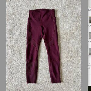 lululemon textured legging with side pockets in Burgundy